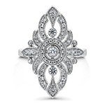 Vintage Inspired Art Deco CZ Statement Ring