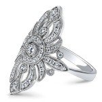 Vintage Inspired Art Deco CZ Statement Ring