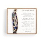 Indigo Blue Beaded Prayer Charm Bracelet