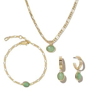 Natural Green Aventurine Jewelry Set - 3 Pieces