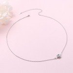 Sterling Silver Sideways Camellia Flower Choker