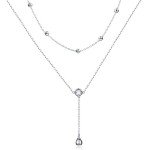 Elegant Layered Teardrop Sterling Silver Necklace