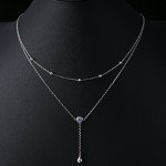 Elegant Layered Teardrop Sterling Silver Necklace