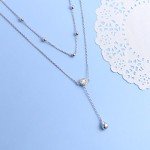 Elegant Layered Teardrop Sterling Silver Necklace