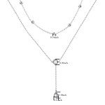 Elegant Layered Teardrop Sterling Silver Necklace