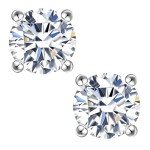 Moissanite Round Stud Earrings in White Gold