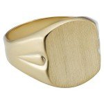 14k Yellow Gold Cushion Signet Ring, Size 7