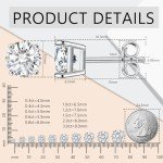 Moissanite Round Stud Earrings in White Gold