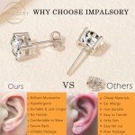 Moissanite Round Stud Earrings in White Gold