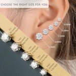Moissanite Round Stud Earrings in White Gold