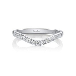 Curved Moissanite Wedding Band for Women, Size 5