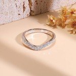 Curved Moissanite Wedding Band for Women, Size 5