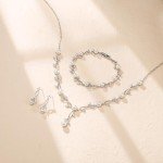 Elegant Silver-Plated Wedding Jewelry Set for Brides