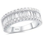 Moissanite Wedding Band for Women in Silver