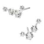 Rhodium Plated Climber Earrings for Women