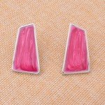 Chunky Geometric Necklace and Earrings Set (Pink/Purple)
