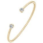 Elegant Moissanite Cuff Bracelet in Gold