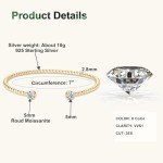 Elegant Moissanite Cuff Bracelet in Gold