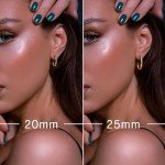 14K Gold Small Hoop Earrings with Zirconia