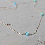 Blue Opal Beads Choker Necklace in Sterling Silver