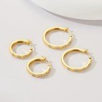 14K Gold Small Hoop Earrings with Zirconia