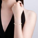 Elegant Moissanite Cuff Bracelet in Gold