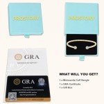 Elegant Moissanite Cuff Bracelet in Gold