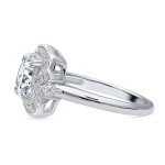Stylish Sterling Silver Halo Cushion Cut Ring