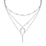 Layered 925 Sterling Silver Star & Crescent Necklace