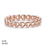 PANDORA 14k Rose Gold Band of Hearts Ring