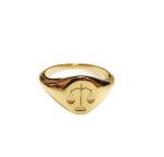 Sterling Silver Libra Zodiac Signet Ring