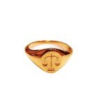 Sterling Silver Libra Zodiac Signet Ring