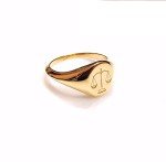 Sterling Silver Libra Zodiac Signet Ring