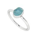 Raw Aquamarine Stackable Ring in Sterling Silver