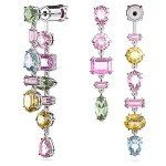 Swarovski Multicolored Drop Earrings with Asymmetrical Design
