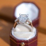 Emerald Cut CZ Engagement Ring in Sterling Silver