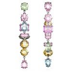Swarovski Multicolored Drop Earrings with Asymmetrical Design