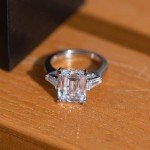 Emerald Cut CZ Engagement Ring in Sterling Silver