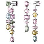 Swarovski Multicolored Drop Earrings with Asymmetrical Design