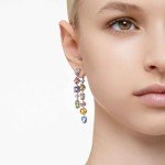 Swarovski Multicolored Drop Earrings with Asymmetrical Design