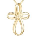 Gold Cross Necklace with Twisted Chain for Women