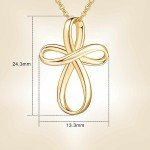 Gold Cross Necklace with Twisted Chain for Women