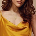 Gold Cross Necklace with Twisted Chain for Women