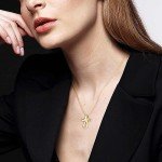 Gold Cross Necklace with Twisted Chain for Women