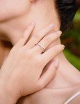 Moissanite Criss Cross Wedding Band for Women