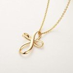 Gold Cross Necklace with Twisted Chain for Women