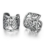 Sterling Silver Celtic Heart Knot Ear Cuff