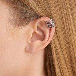 Sterling Silver Celtic Heart Knot Ear Cuff