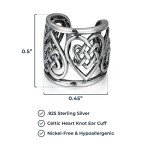 Sterling Silver Celtic Heart Knot Ear Cuff