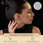 Chunky Oval Hoop Earrings in 925 Sterling Silver